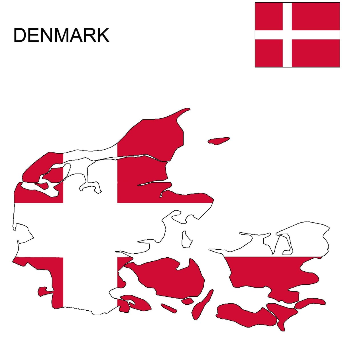 Harta danemarca flag 