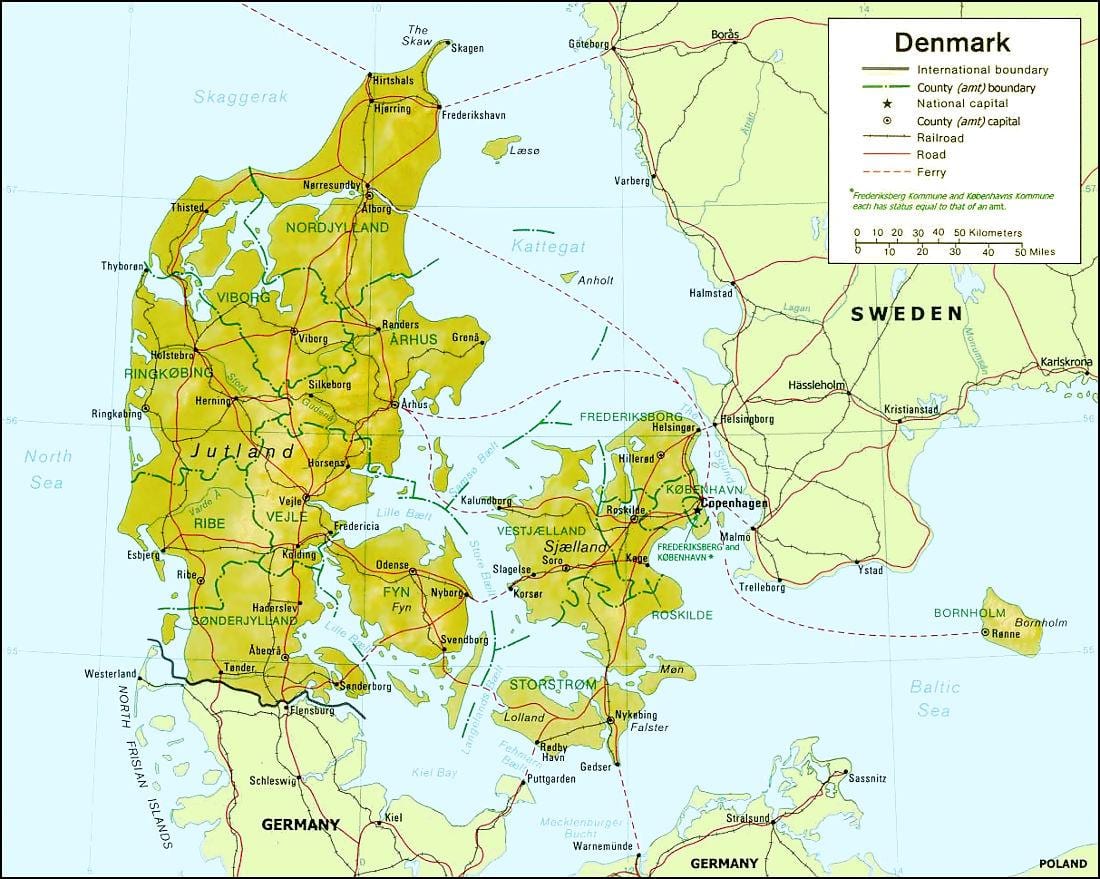 Harta danemarca geografie