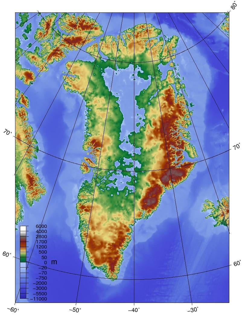 Harta danemarca topografice