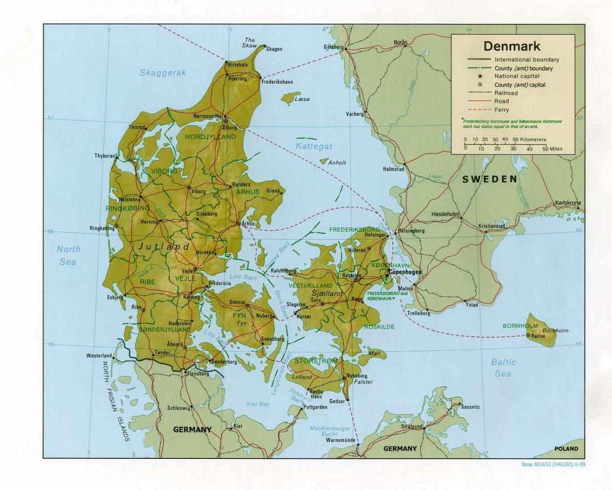 Harta fizică danemarca