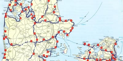 Danemarca rute naționale ciclu hartă