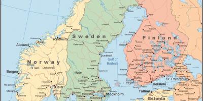 Harta danemarca și în țările din jur